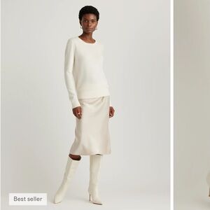 Quince 100% Washable Silk Skirt champagne size M